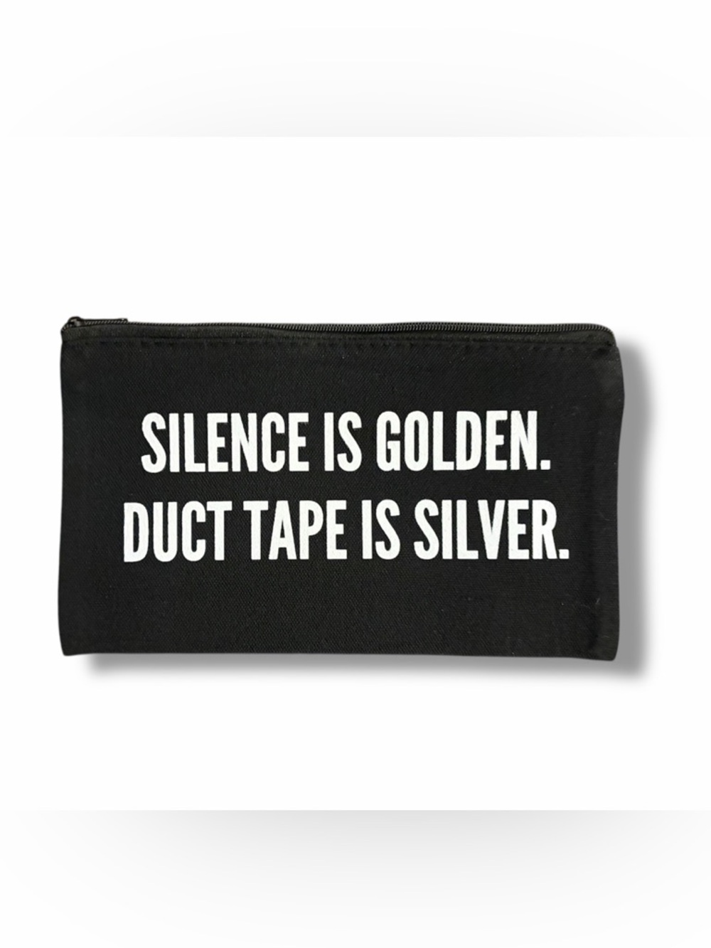 “Silence is Golden” Canvas Zip Pouch